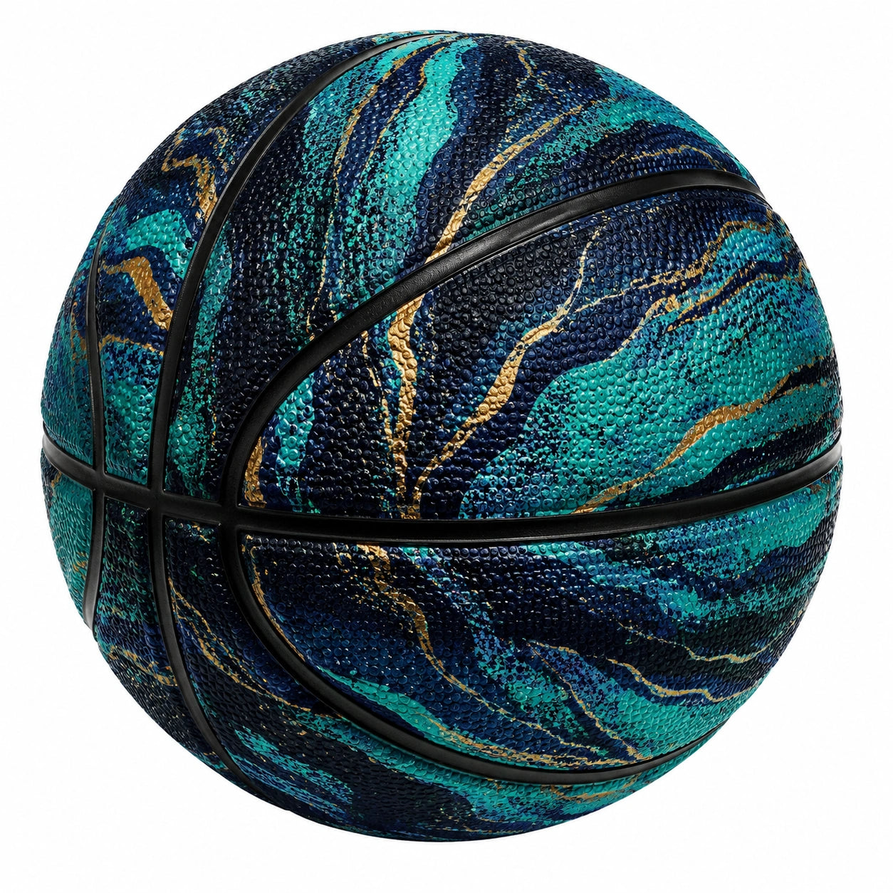 Ballon de basket marbré multicolore pour intérieur et extérieur