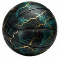 Ballon de Basketball Marbré Noir Vert et Doré