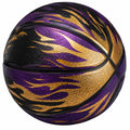 Ballon de Basket Flamboyant Jaune, Violet et Noir