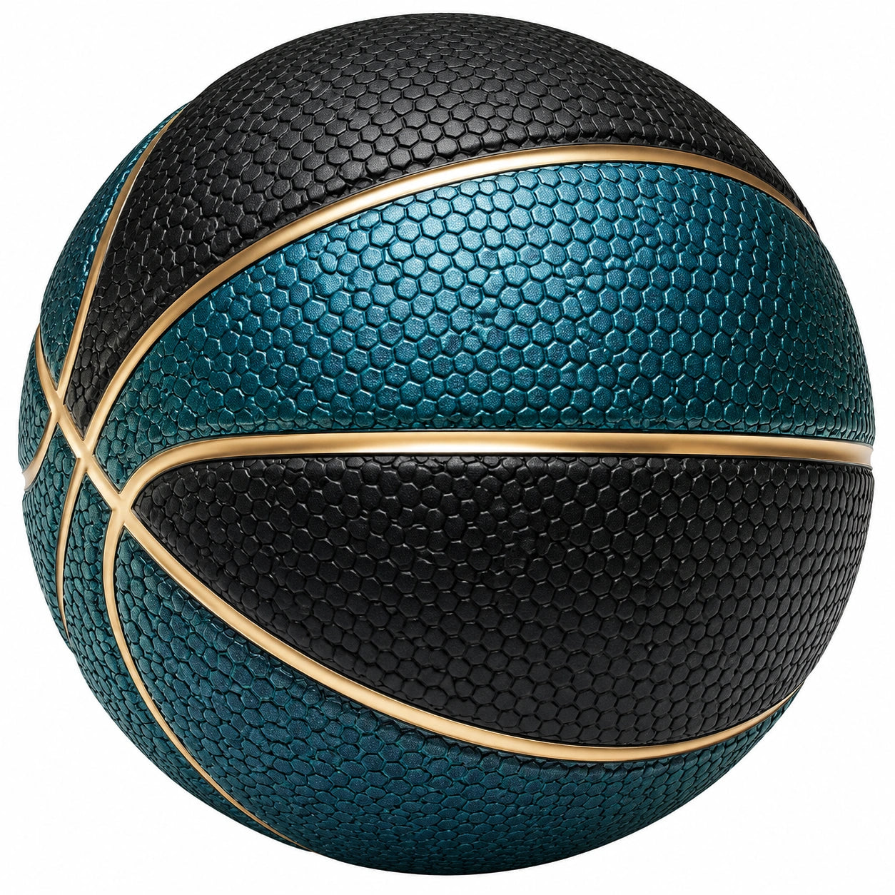 Ballon de basketball extérieur Noir/Bleu avec cellules hexagonales