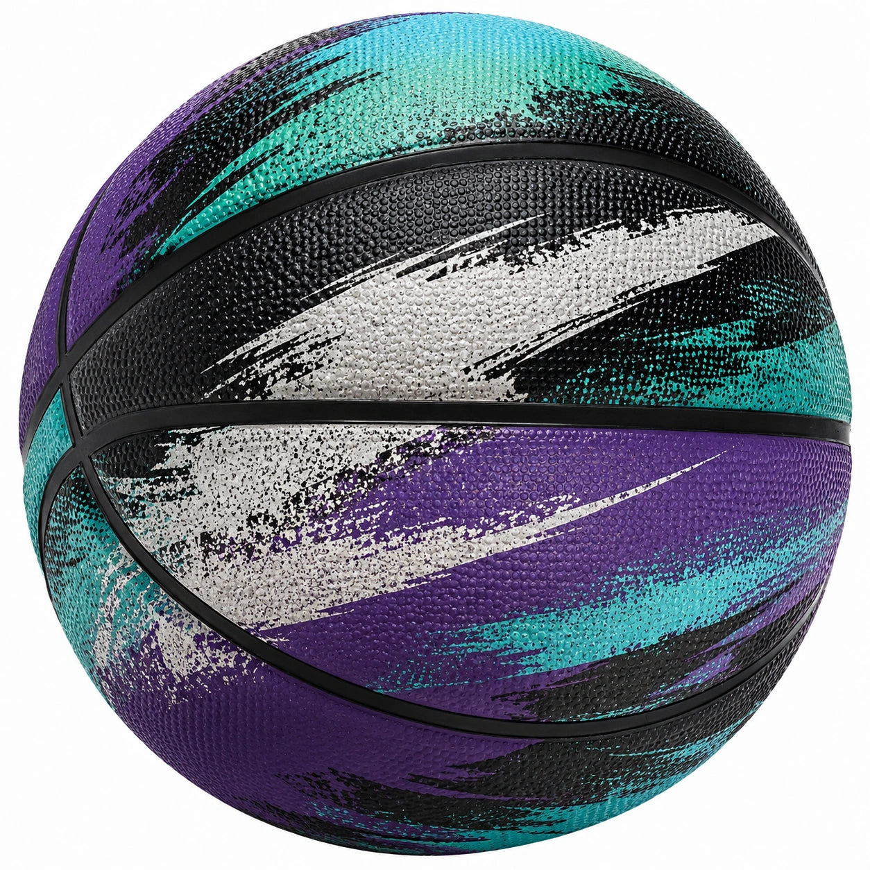Ballon de Basketball Extérieur Violet/Noir/Turquoise