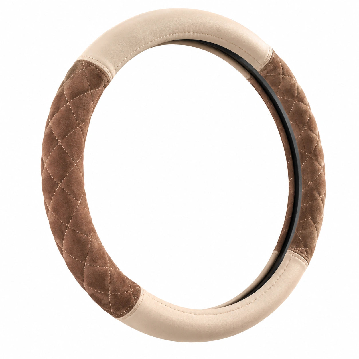 Couvre-volant luxe marron et beige 37-38 cm