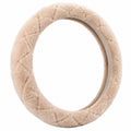Housse de Volant Matelassée Antidérapante Beige et Blanc