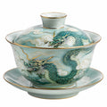 Gaiwan en Porcelaine Émaillée Classique Bleu Ciel