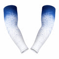 Manchons de compression anti-UV bleu clair et blanc pour sports