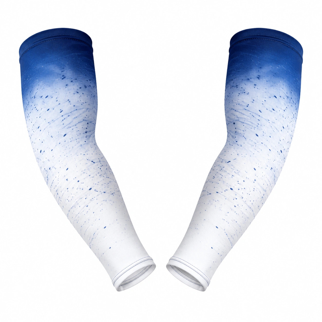 Manchons de compression anti-UV bleu clair et blanc pour sports