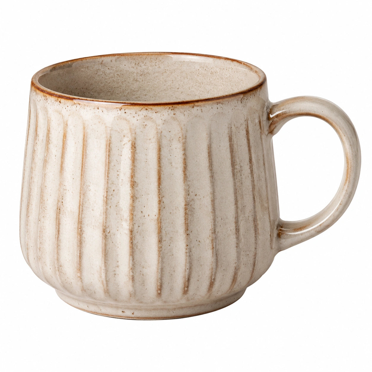 Mug en céramique nervuré crème 350 ml