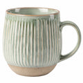 Tasse en céramique rainurée vert 350 ml