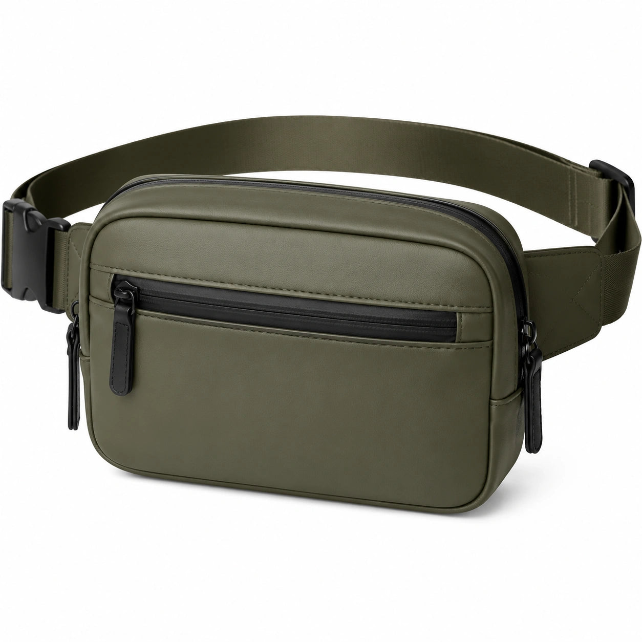 Sac banane unisexe vert avec sangle réglable