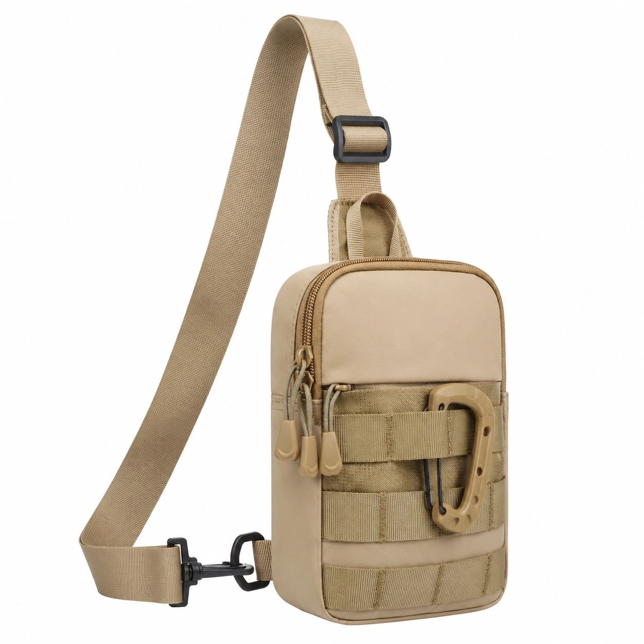 Sac à bandoulière unisexe moderne vert kaki et beige