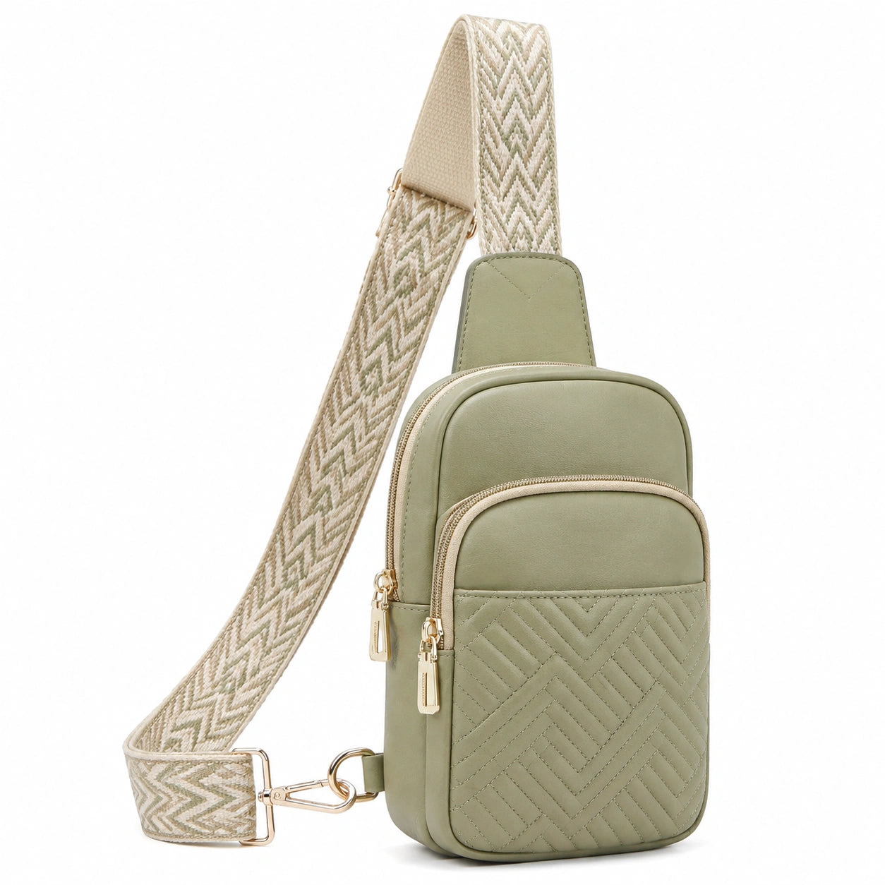 Sac à bandoulière beige pratique et compact pour homme