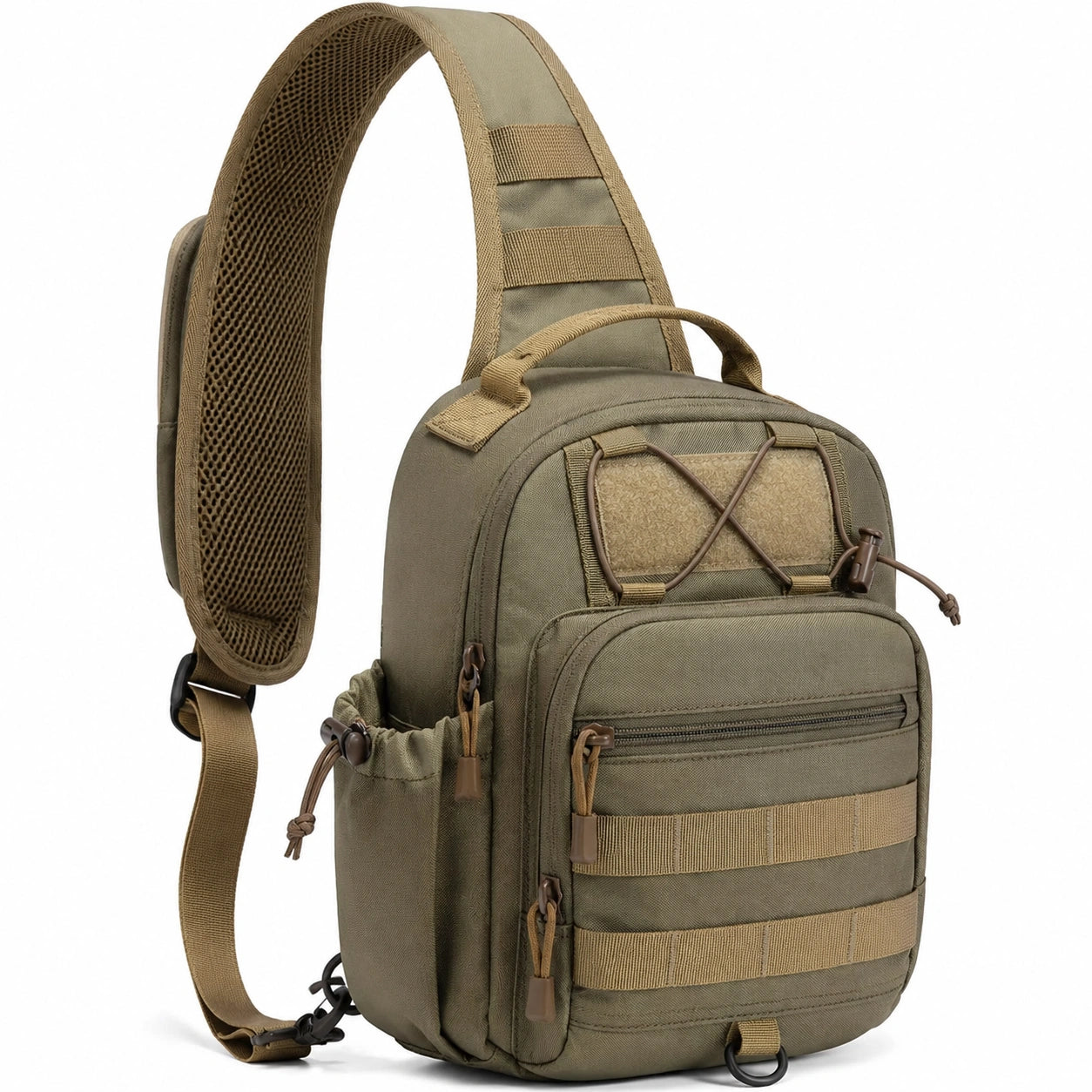 Sac à dos utilitaire compact avec fermeture éclair, kaki