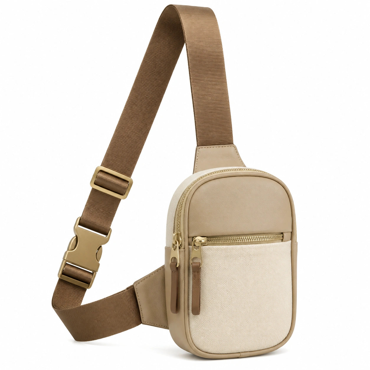 Sac Bandoulière Beige Multi-Poches
