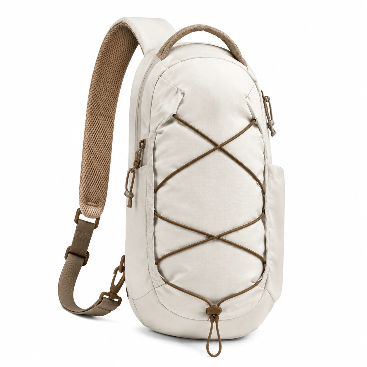 Sacoche bandoulière beige avec sangle ajustable