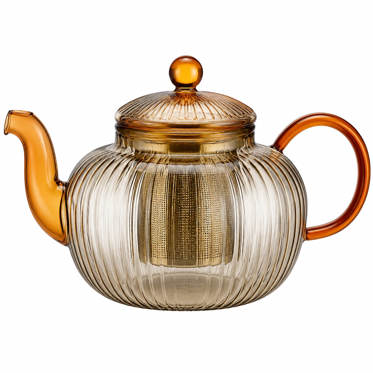 Théière en céramique verte avec motifs floraux en relief - 1000ml