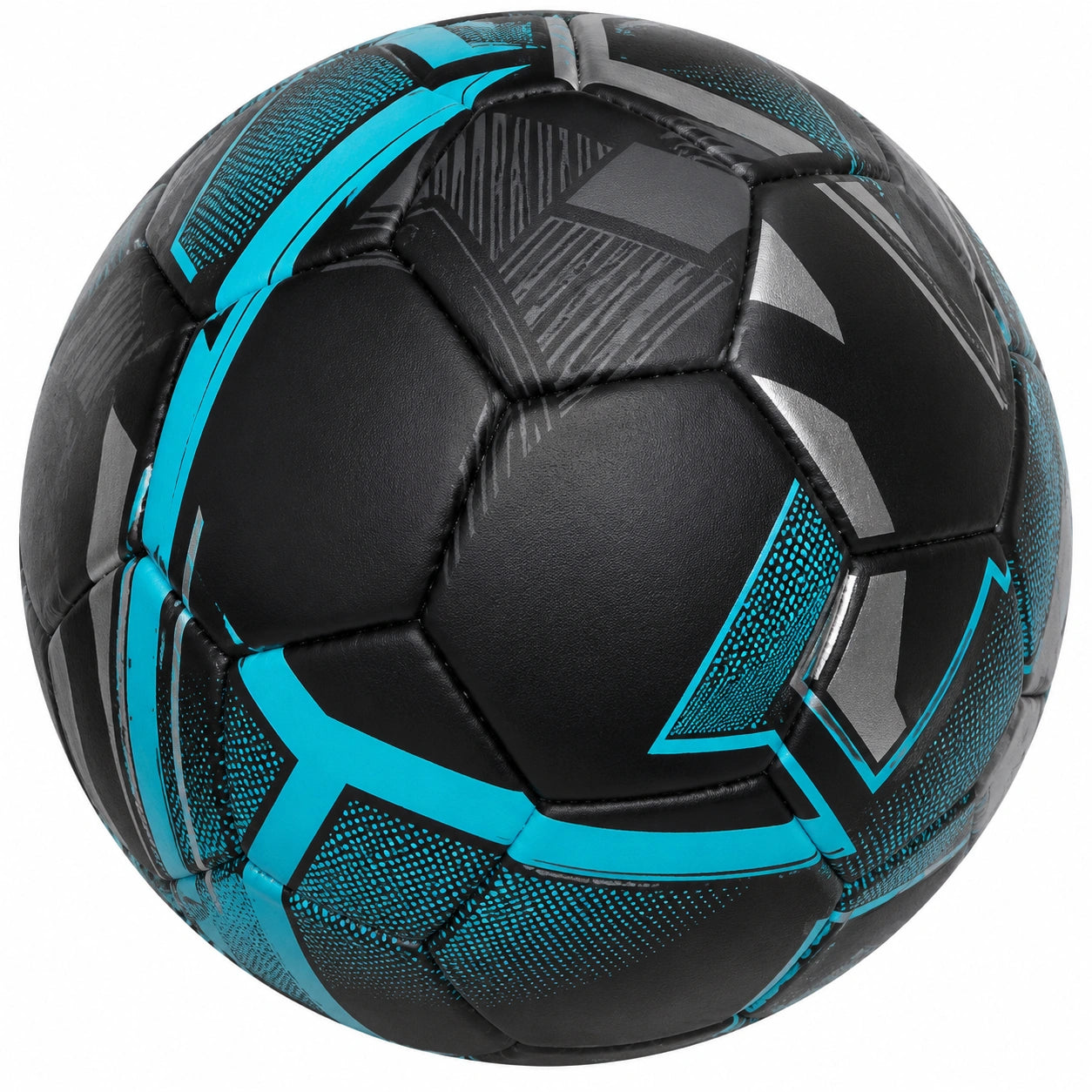 Ballon de football noir et bleu taille 5 pour adultes