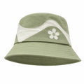 Chapeau Bob Vert Kaki avec Broderie Florale