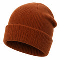 Bonnet en tricot ajusté pour adultes - Marron