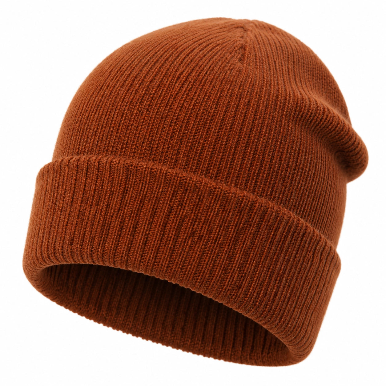 Bonnet en tricot ajusté pour adultes - Marron