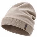 Bonnet en tricot beige toutes saisons