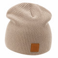 Bonnet en maille côtelée beige pour adultes