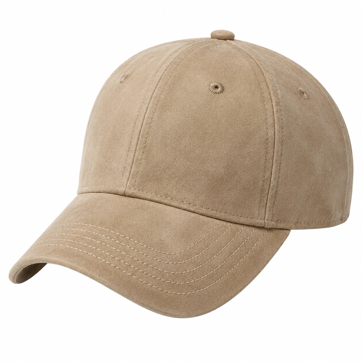 Casquette unisexe beige avec visière courbée
