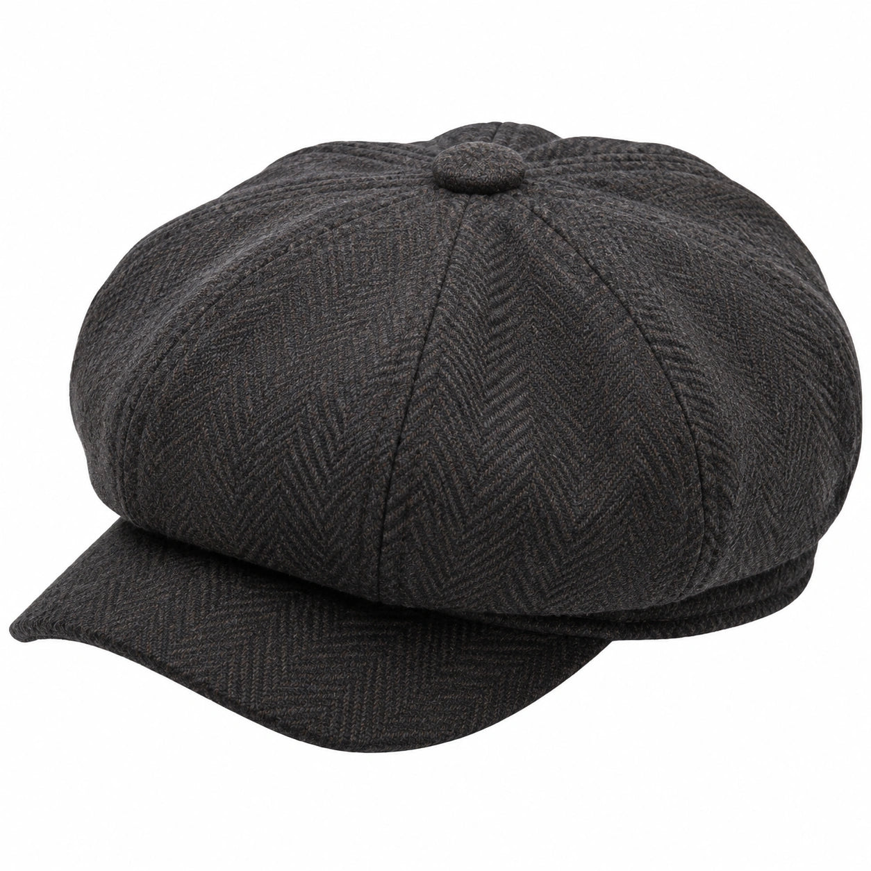 Casquette Gavroche à Chevrons Gris Foncé Classique