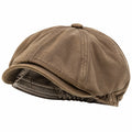 Casquette Gavroche Marron à Motif Chevrons