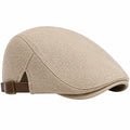 Casquette plate en tweed marron ajustable