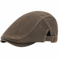 Casquette plate marron à chevrons réglable
