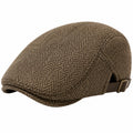 Casquette plate ajustable marron pour homme