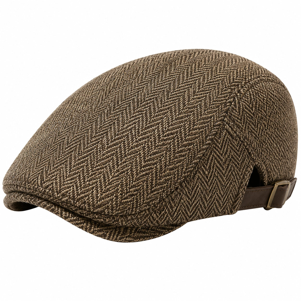 Casquette plate ajustable marron pour homme