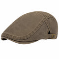 Casquette Plate à Motif Chevron Gris